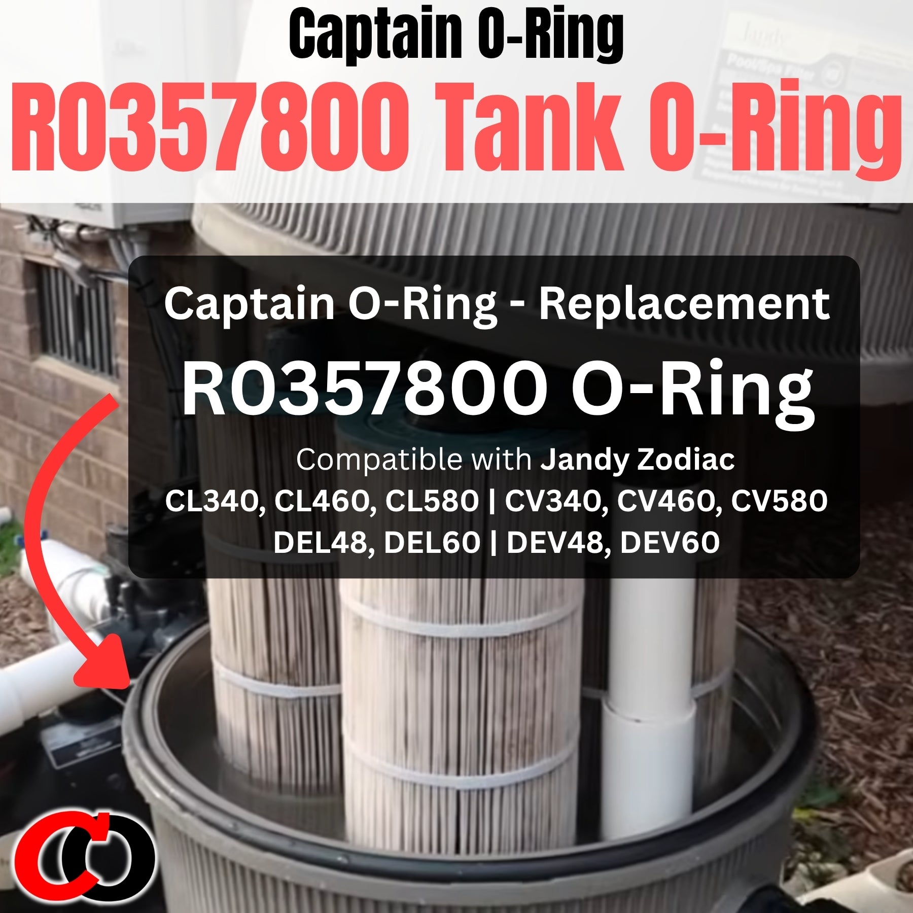 R0357800 Tank O-Ring for Jandy Zodiac CL340 CL460 CL580 CV340 CV460 CV580 DEL48 DEL60 DEV48 DEV60 Pool Filter