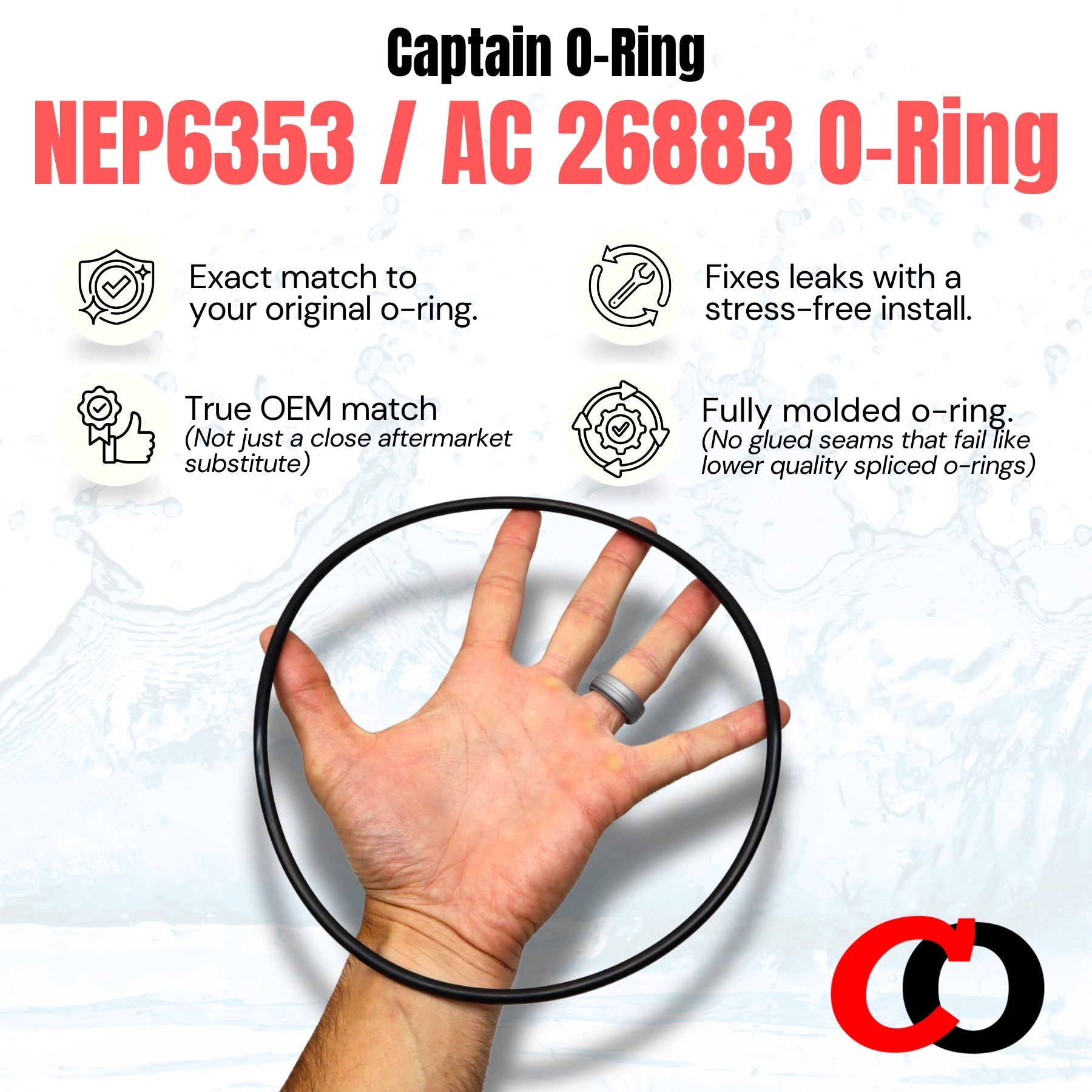 NEP6353 AC26883 Lid O-Rings for Pureline, Splash, Blue Wave Torrent, Doheny’s, Pooline, and more (2 Pack)