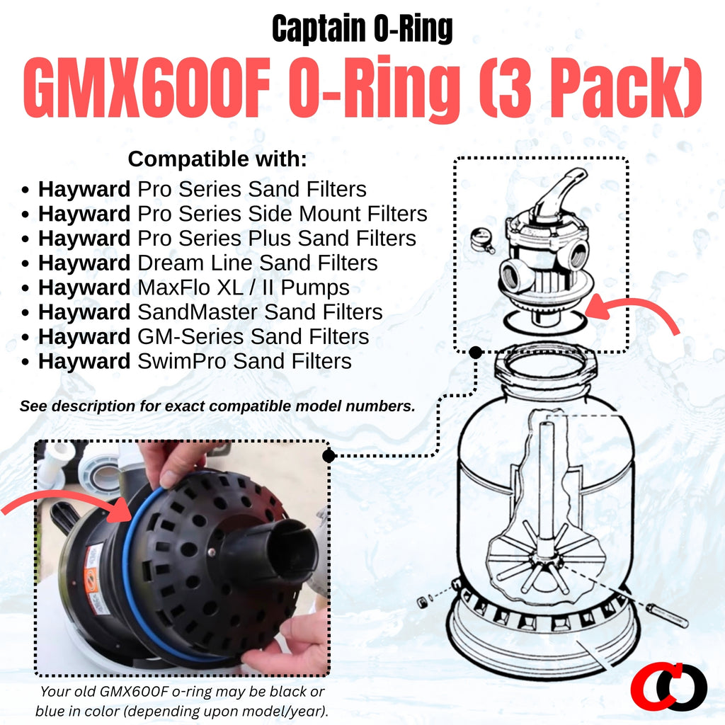 Hayward GMX600F O-Rings for Pro Series Sand Filters S140T, S144T, S180T, S210T, S220T, S244T (3 Pack)