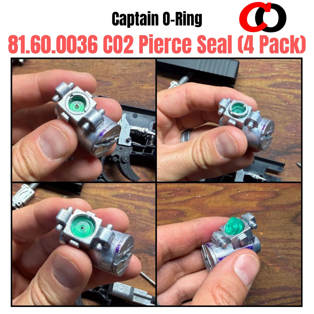 81.60.0036 Green CO2 Pierce Bulb Seal for Umarex Elite Force (4 Pack)