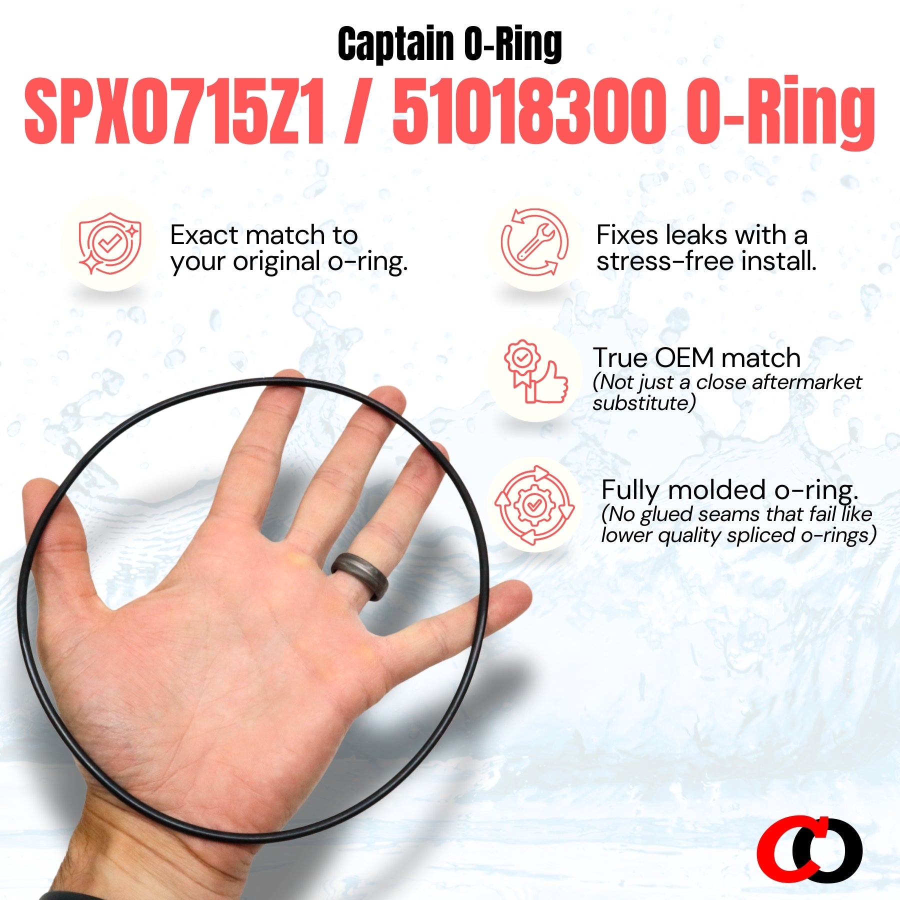 Hayward SPX0715Z1 / Pentair 51018300 Valve Lid O-Rings (2 Pack)