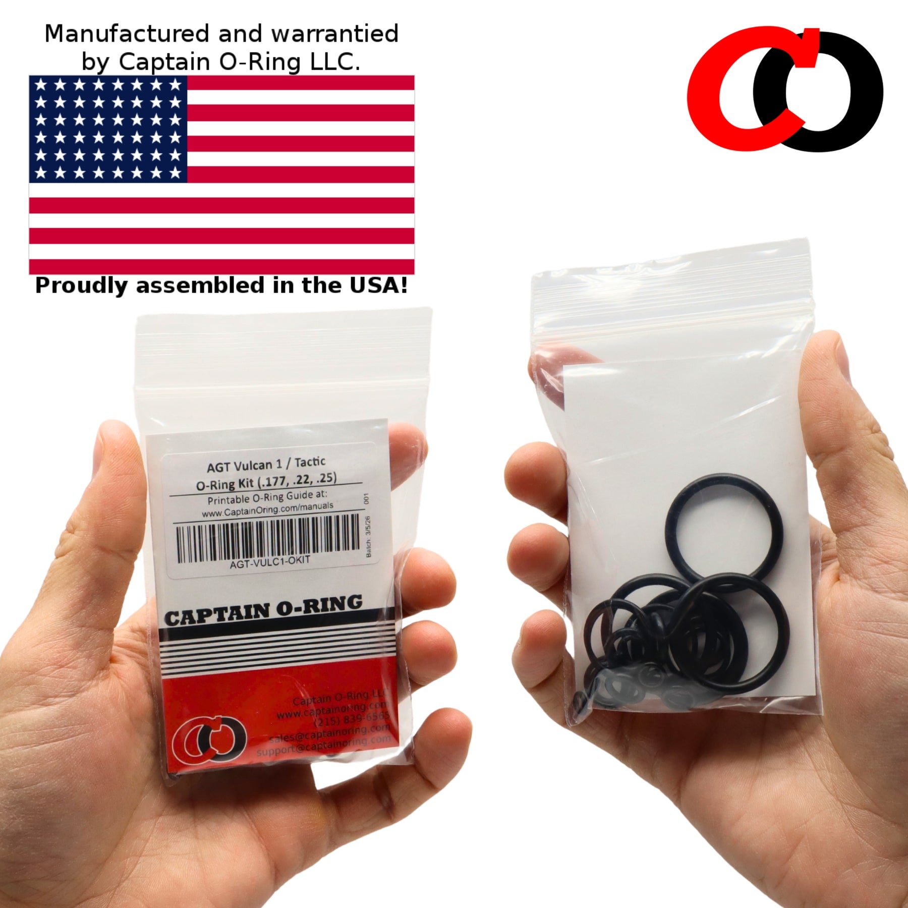 AGT Vulcan 1 / Tactic O-Ring Rebuild Kit (.177, .22, .25)