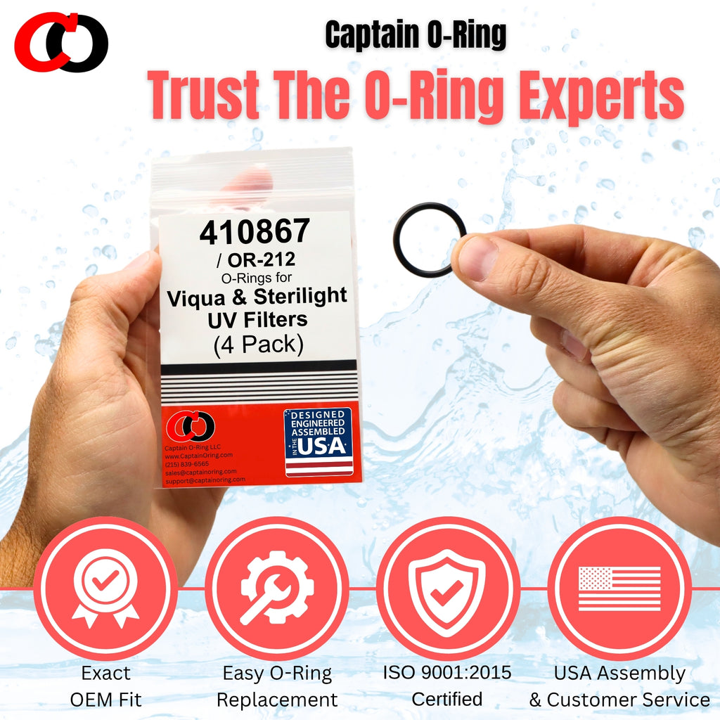 410867 OR-212 O-Ring for Viqua Sterilight UV Quartz Sleeve (4 Pack)