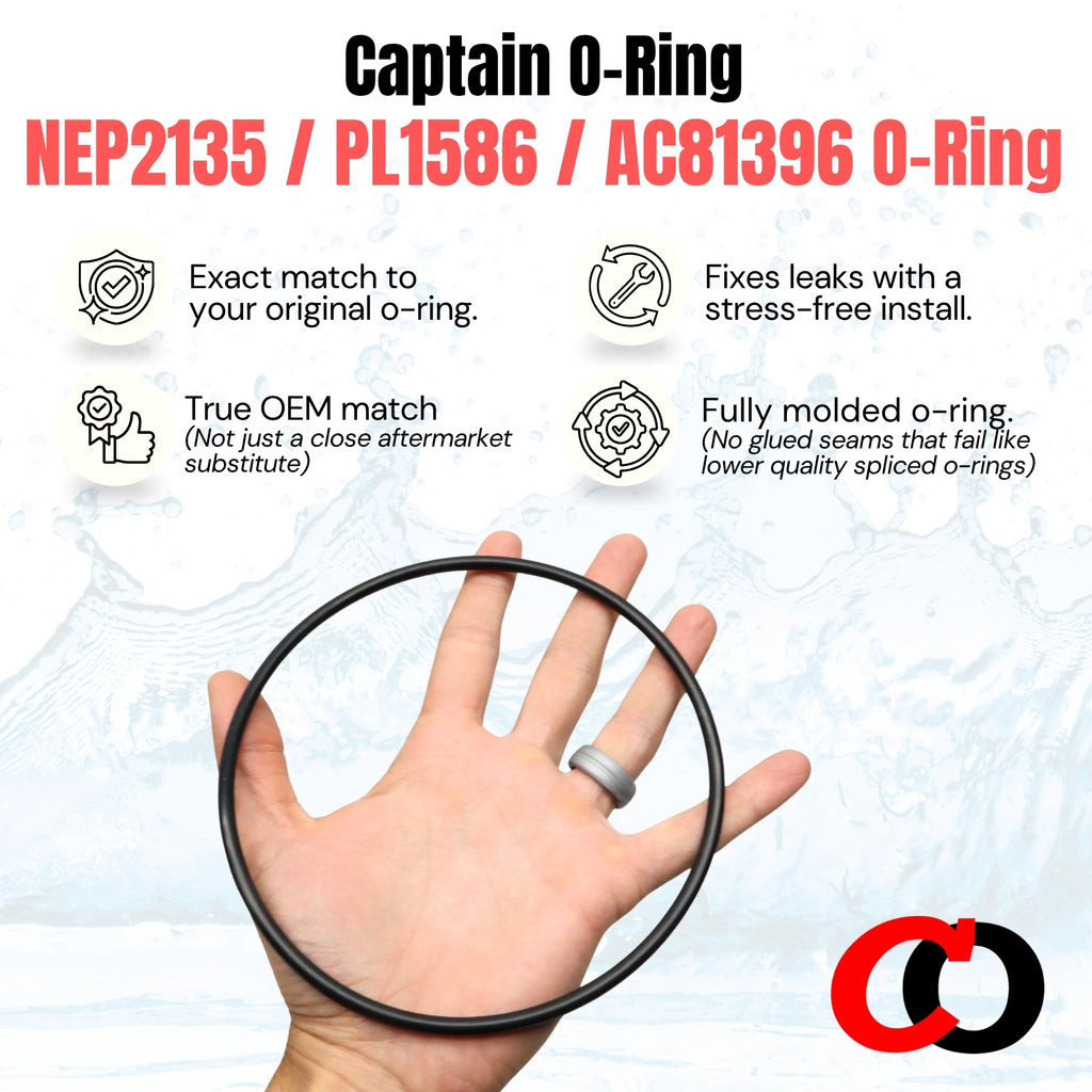 NEP2135 / PL1586 / AC81396 o-rings for Pureline, Splash, Blue Wave, SPLAPOOL, Doheny’s, Reliant, Pooline, and more Pool Pumps (2 Pack)