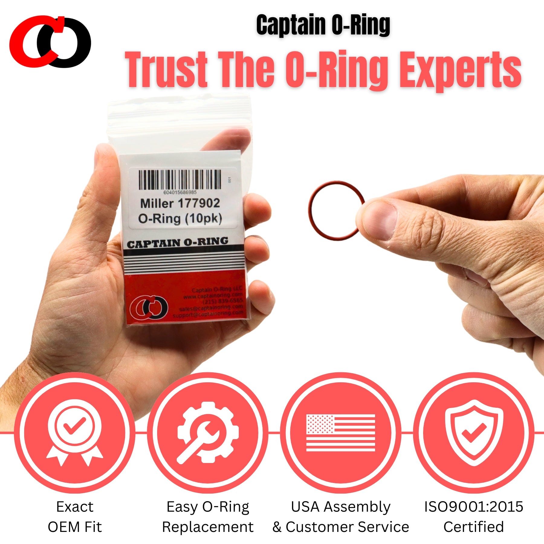177902 O-Rings for Miller Ice 80C Plasma Torch Series (10 Pack)