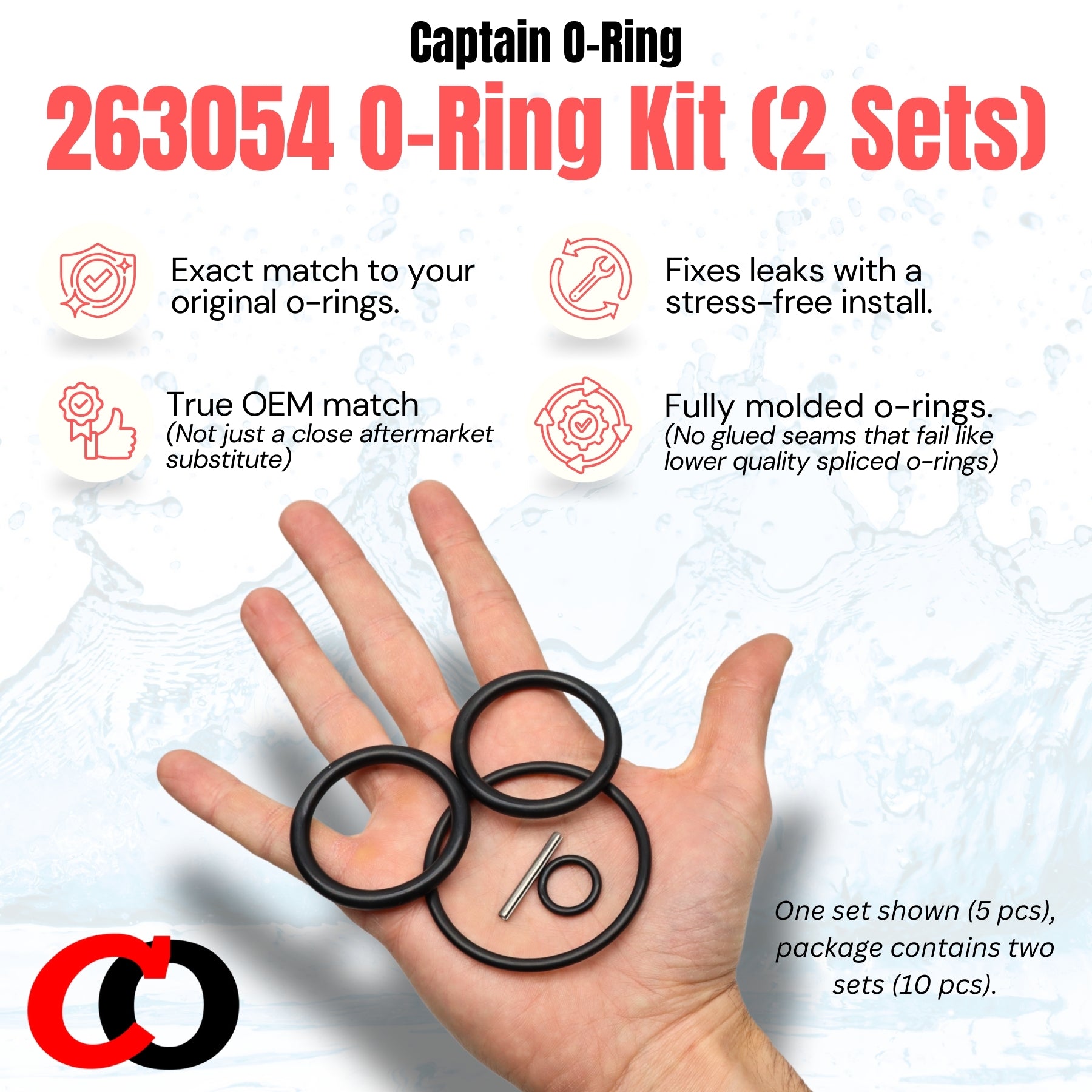 263054 O-Ring Kit for Pentair/PacFab/Sta-Rite Slide Valve 263064, 263052, 263053, 263078, 263079 (2 Sets)