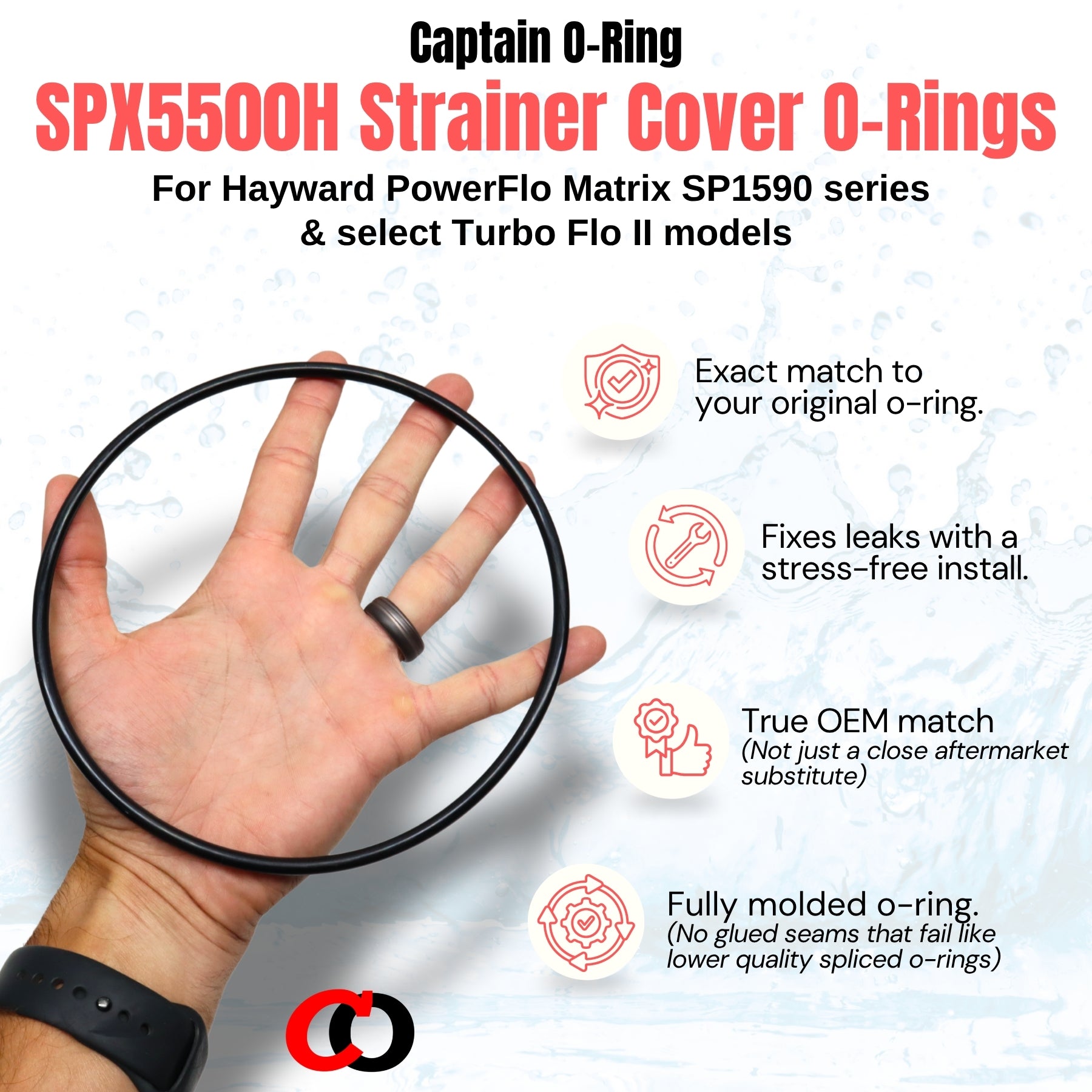 SPX5500H Strainer Cover O-Rings for Hayward Power-Flo Matrix (2 Pack)