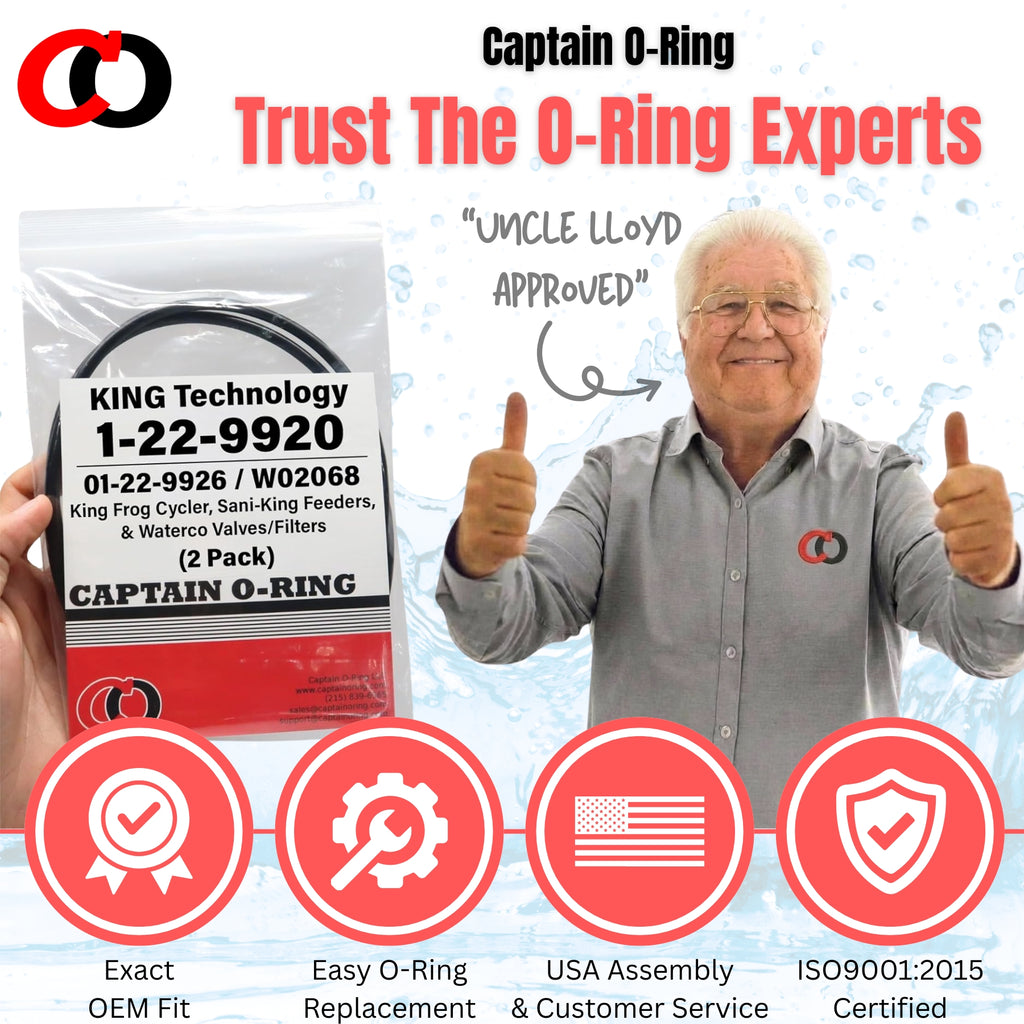 01-22-9920 / 01-22-9926 / W02068 O-Rings for King Frog Cycler, Sani-King Feeders, and Waterco Valves/Filters (2 Pack)