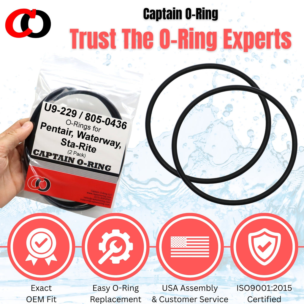 U9-229 / 805-0436 / O-218 Trap Cover O-Rings for Pentair Sta-Rite Waterway Pool Pumps (2 Pack)