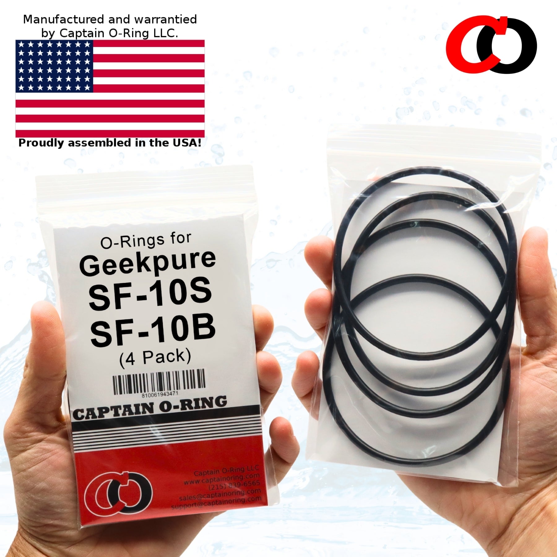 O-Rings for Geekpure SF-10S / SF-10B Filter Housings (for 2.5x10” SF-10S/B only) (4 Pack)