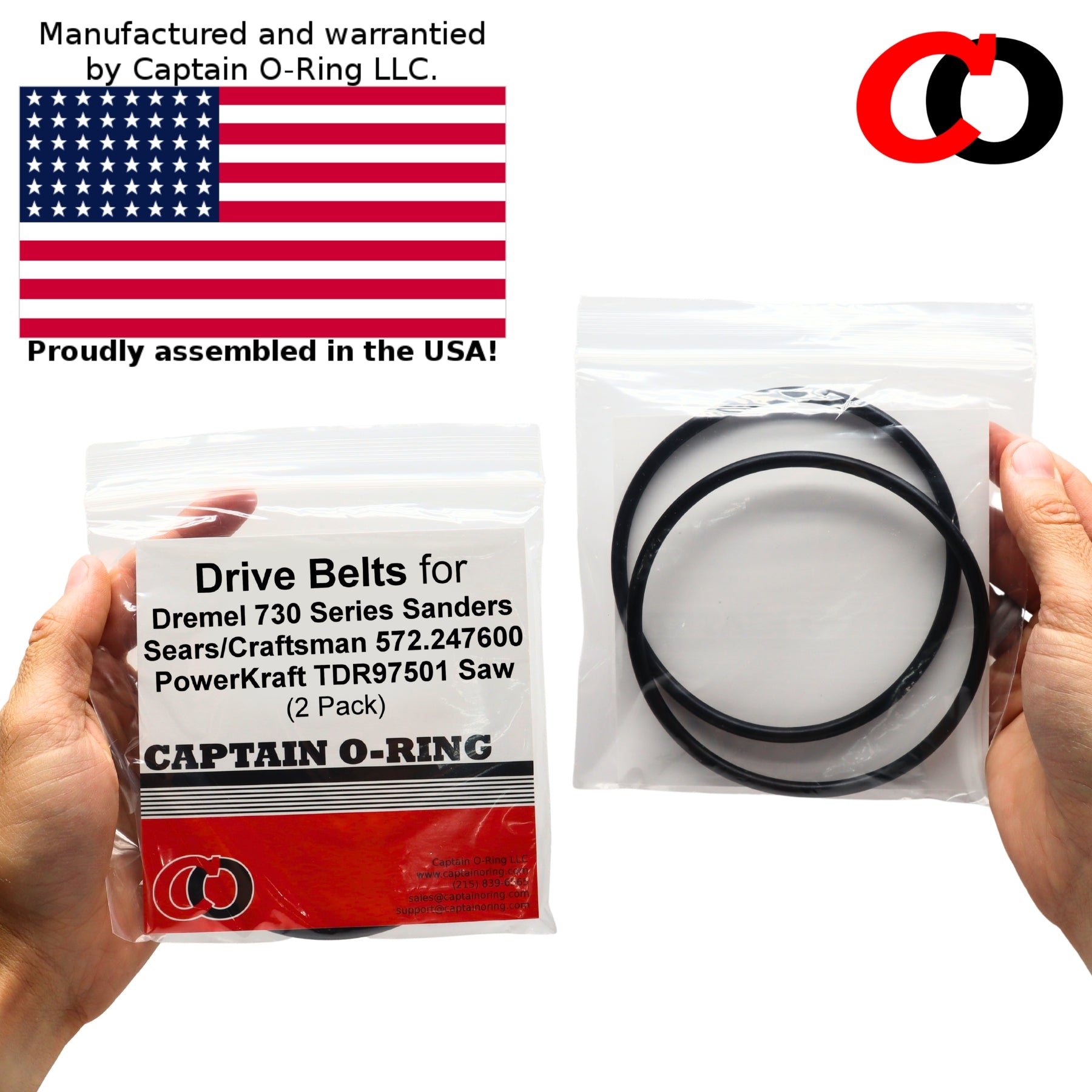 Replacement Drive Belts for Dremel 730 Disc-Belt Sander (2 Pack) – 730 738 73807 73810 73812 (also fits Sears/Craftsman 572.247600)