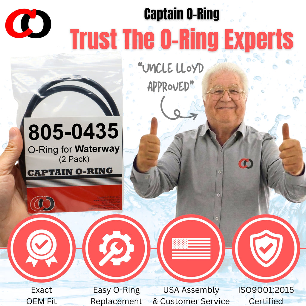 805-0435 O-Rings for Waterway WVS003 Multiport Valve (2 Pack) [805-0435B]