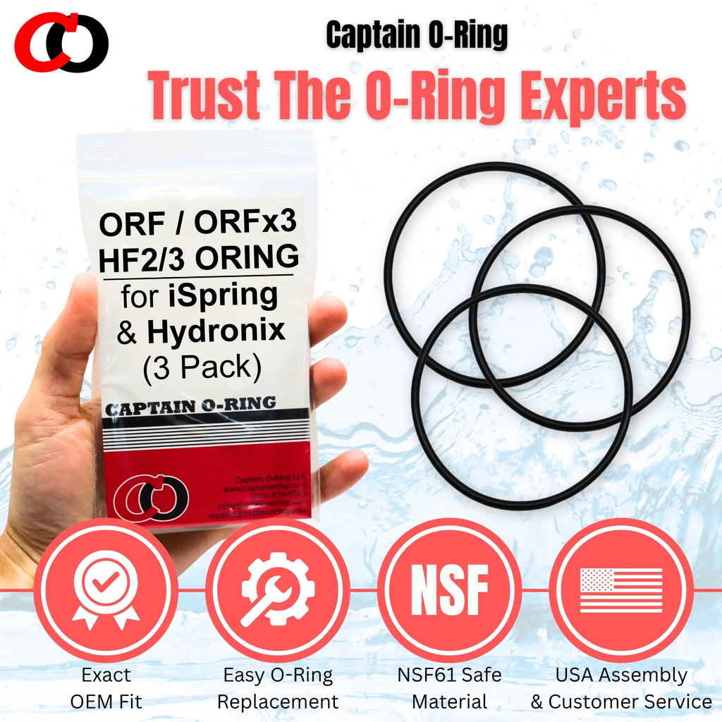 ORF (ORFx3) HF2/3 ORING for iSpring RCC RO and Hydronix HF2/3/4 (3 Pack)