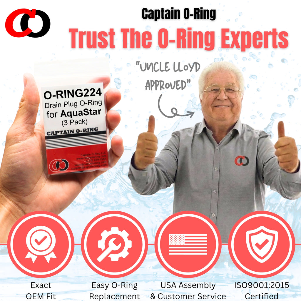 O-RING224 Drain Plug O-Ring for AquaStar PLF27000 and PLF35000 Pipeline Filters (3 Pack)