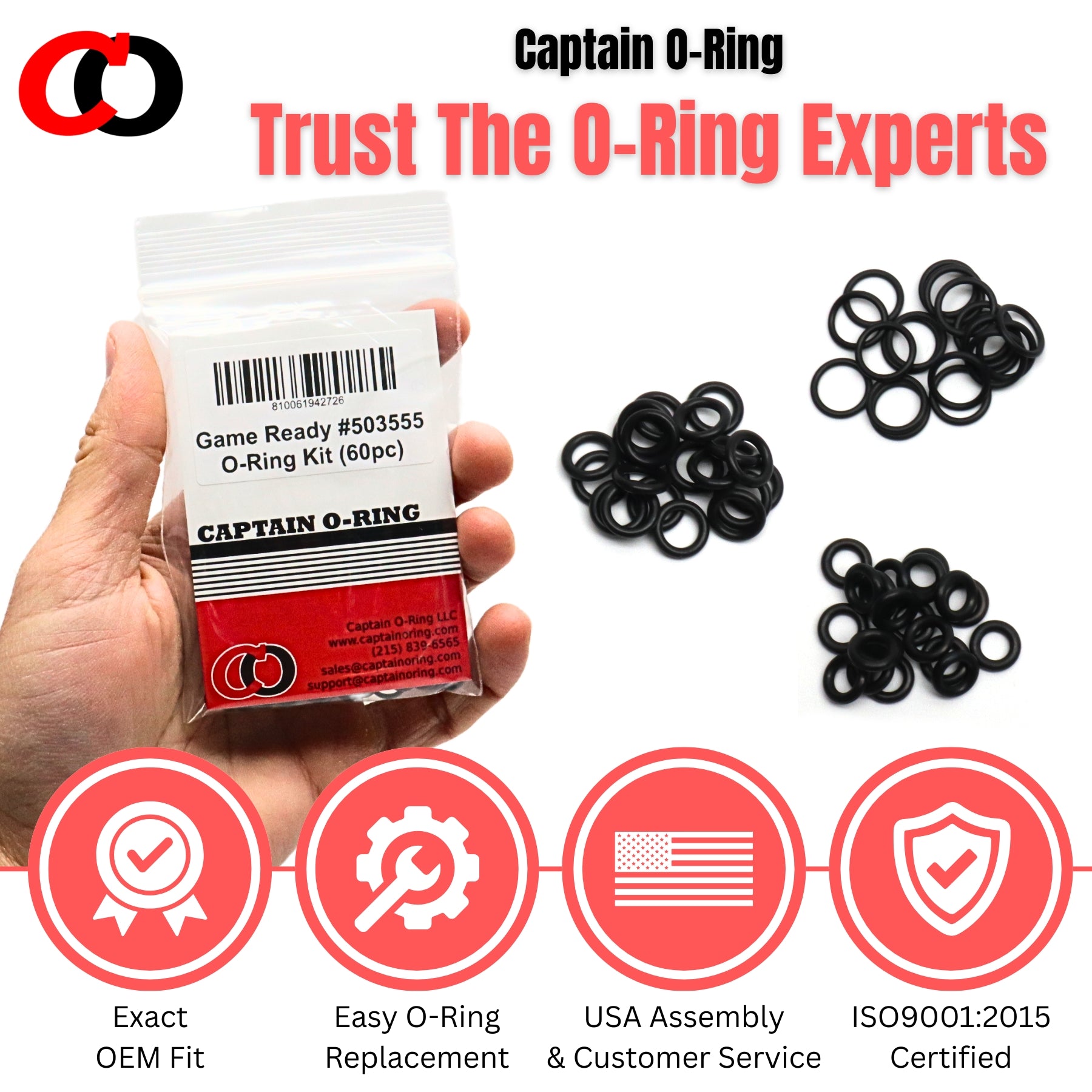 60 Piece O-Ring Set #503555 for Game Ready GRPro 2.1 & Med4 Elite