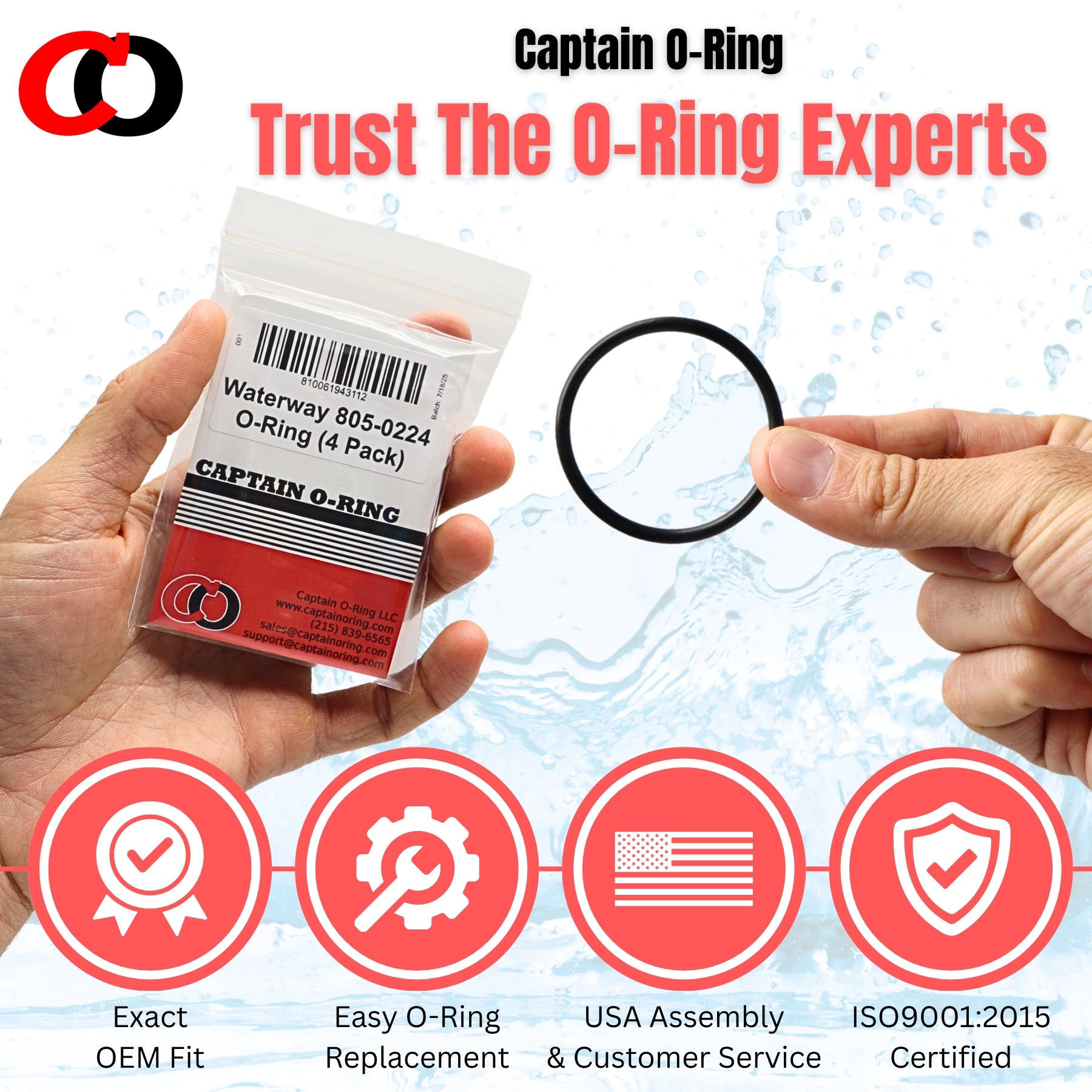 805-0224 Union 1.5” Tailpiece O-Rings for Waterway (4 Pack)