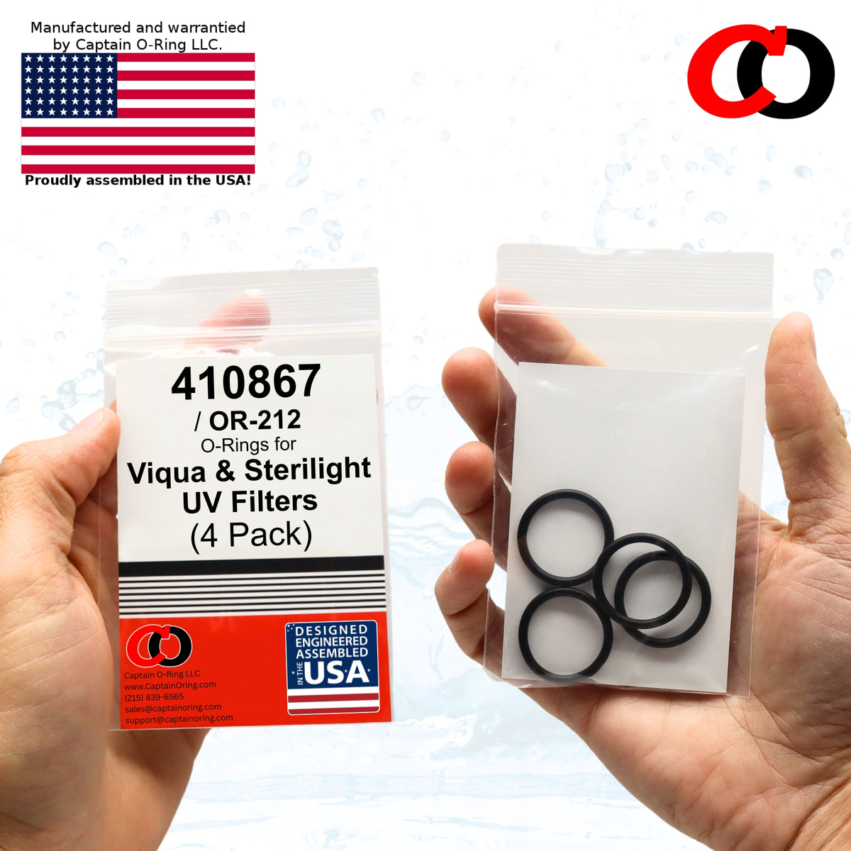 410867 OR-212 O-Ring for Viqua Sterilight UV Quartz Sleeve (4 Pack)