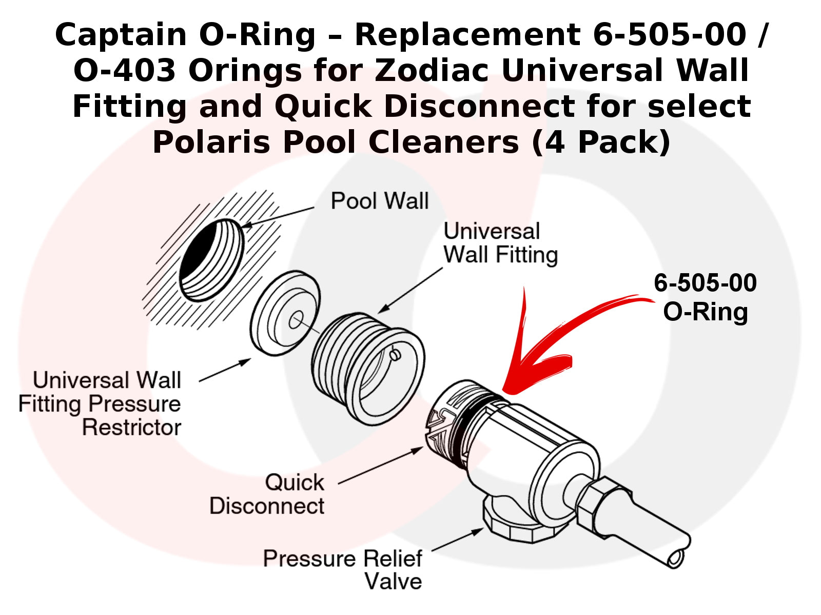 6-505-00 / O-403 Orings for Zodiac Universal Wall Fitting and Quick Disconnect for Select Polaris Pool Cleaners (4 Pack)