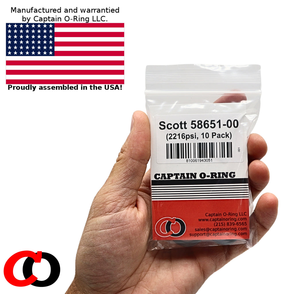 58651-00 / 633550 O-Rings for Scott Sherwood 2216psi and MSA 3000 psi SCBA Tanks(10 Pack)