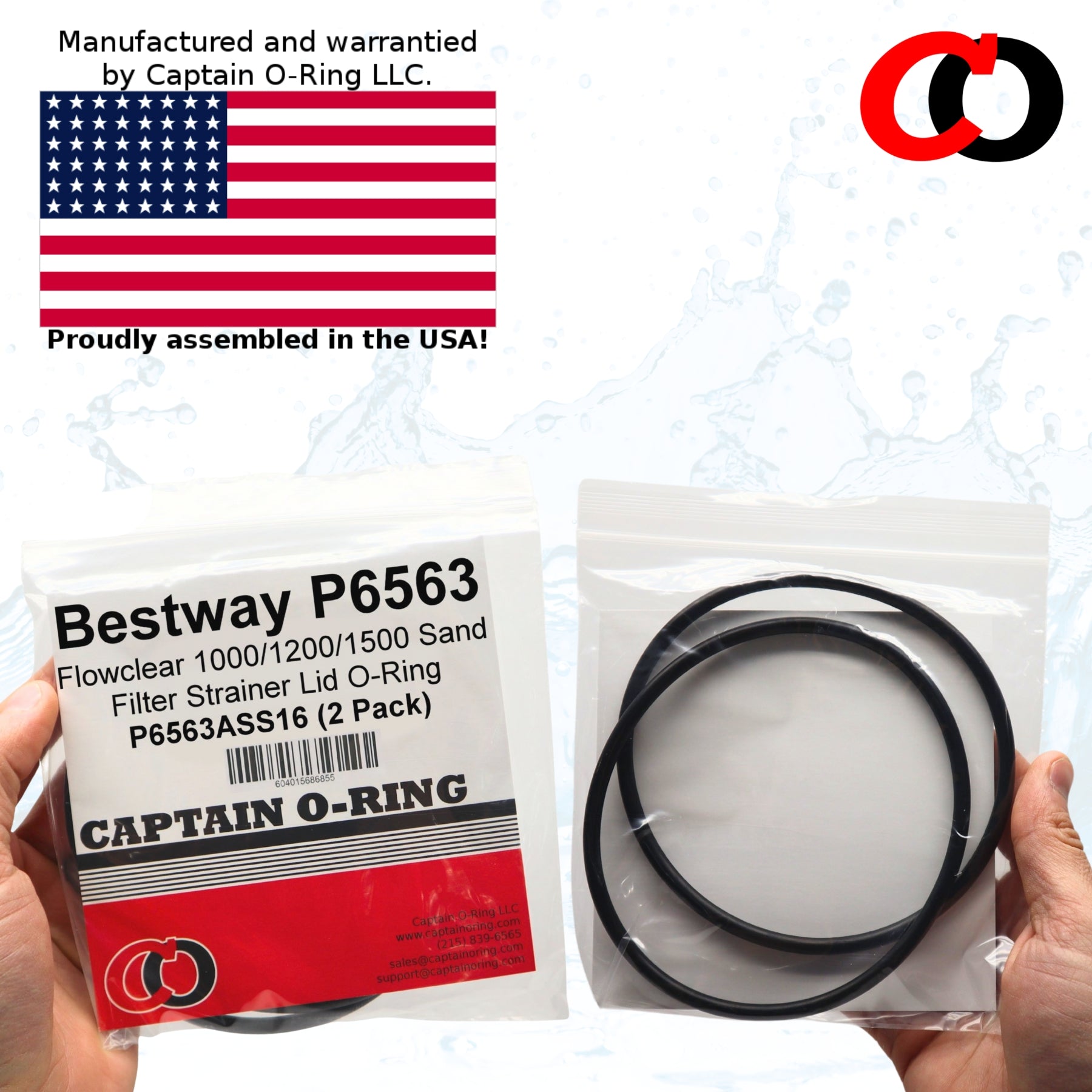 P6563 (P6563ASS16) O-Ring for Bestway Flowclear 1000/1200/1500 Sand Filter Strainer Lid (2 Pack)