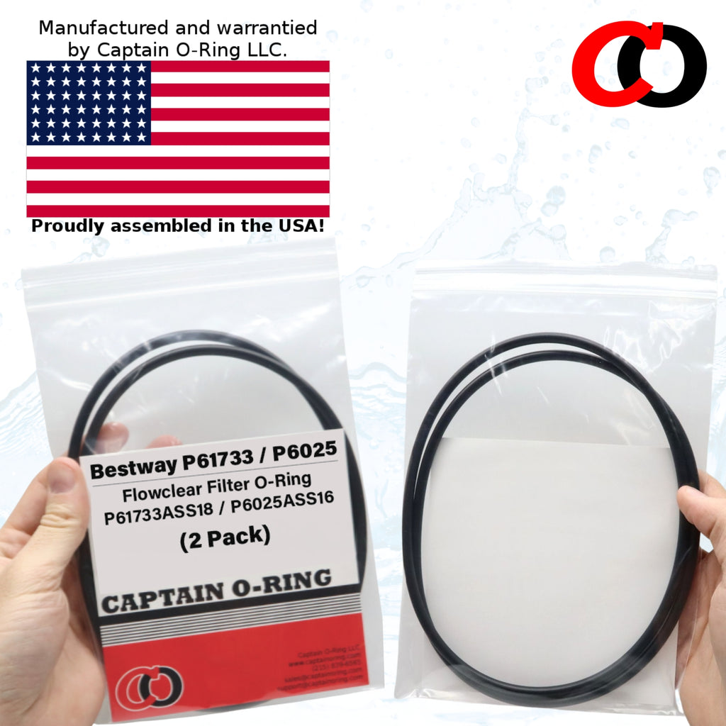 P61733/P6025 O-Ring for Bestway Flowclear Filter Pumps (2 Pack, P61733ASS18 / P6025ASS16)