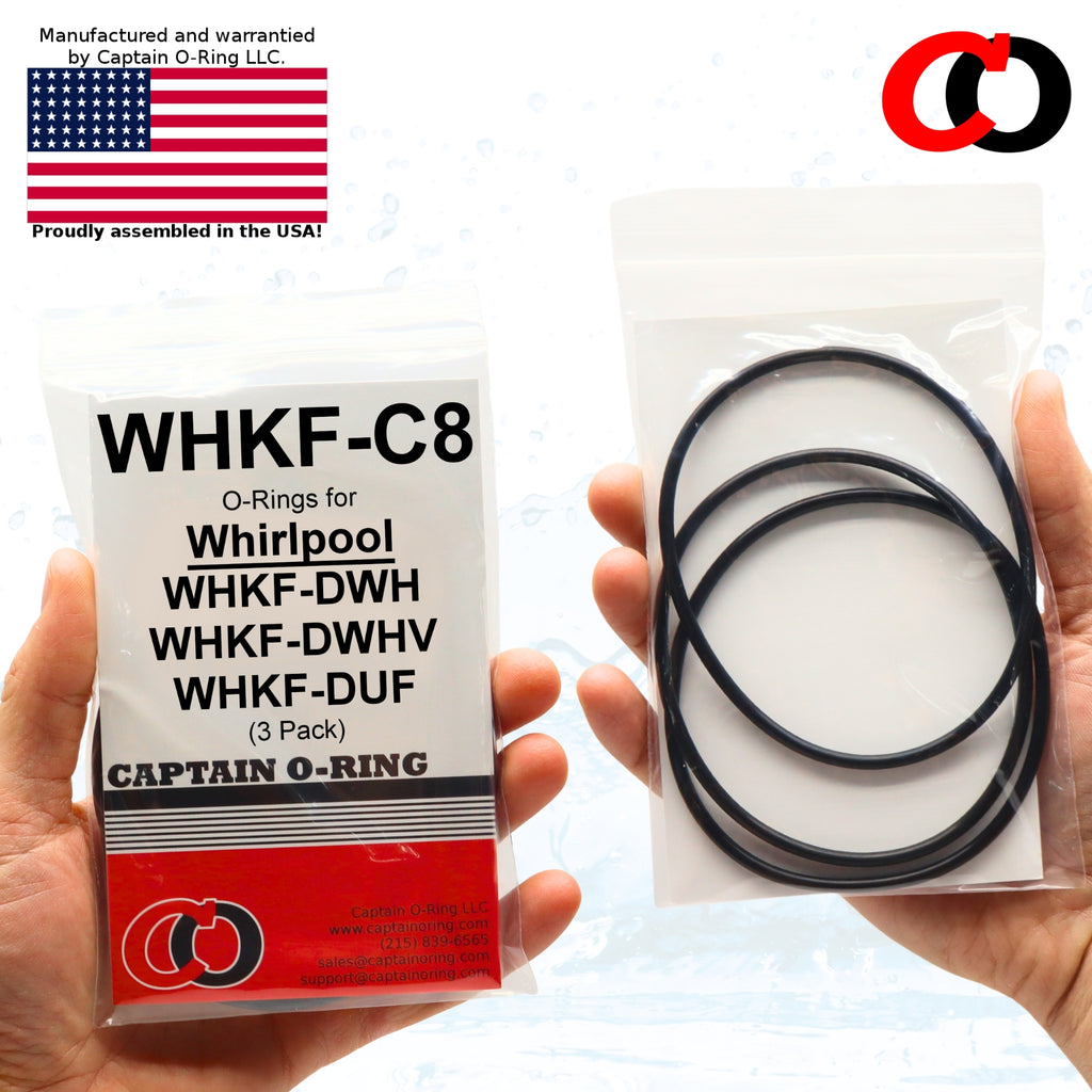 Whirlpool WHKF-C8 O-Rings for WHKF-DWHV, WHCF-DWHV, WHKF-DWH & WHKF-DUF Water Filter [3 Pack]