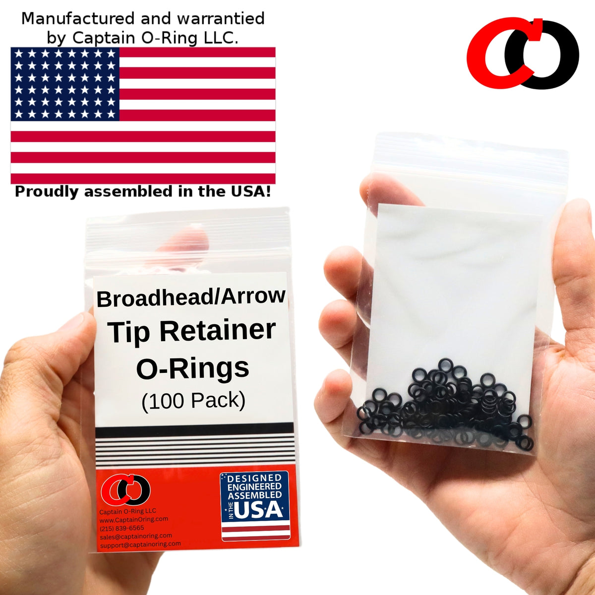 O-Ring Retainer 1/4 Inch Washers for Archery Arrow Broadhead Tips (100 Pack) – Prevents Heads Points Loosening