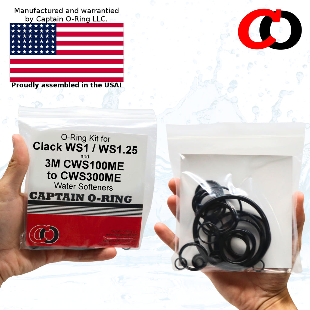 O-Ring Kit for Clack WS1 / WS1.25, 3M CWS100ME-CWS300ME, Hellenbrand H-100 H-125 Water Softener