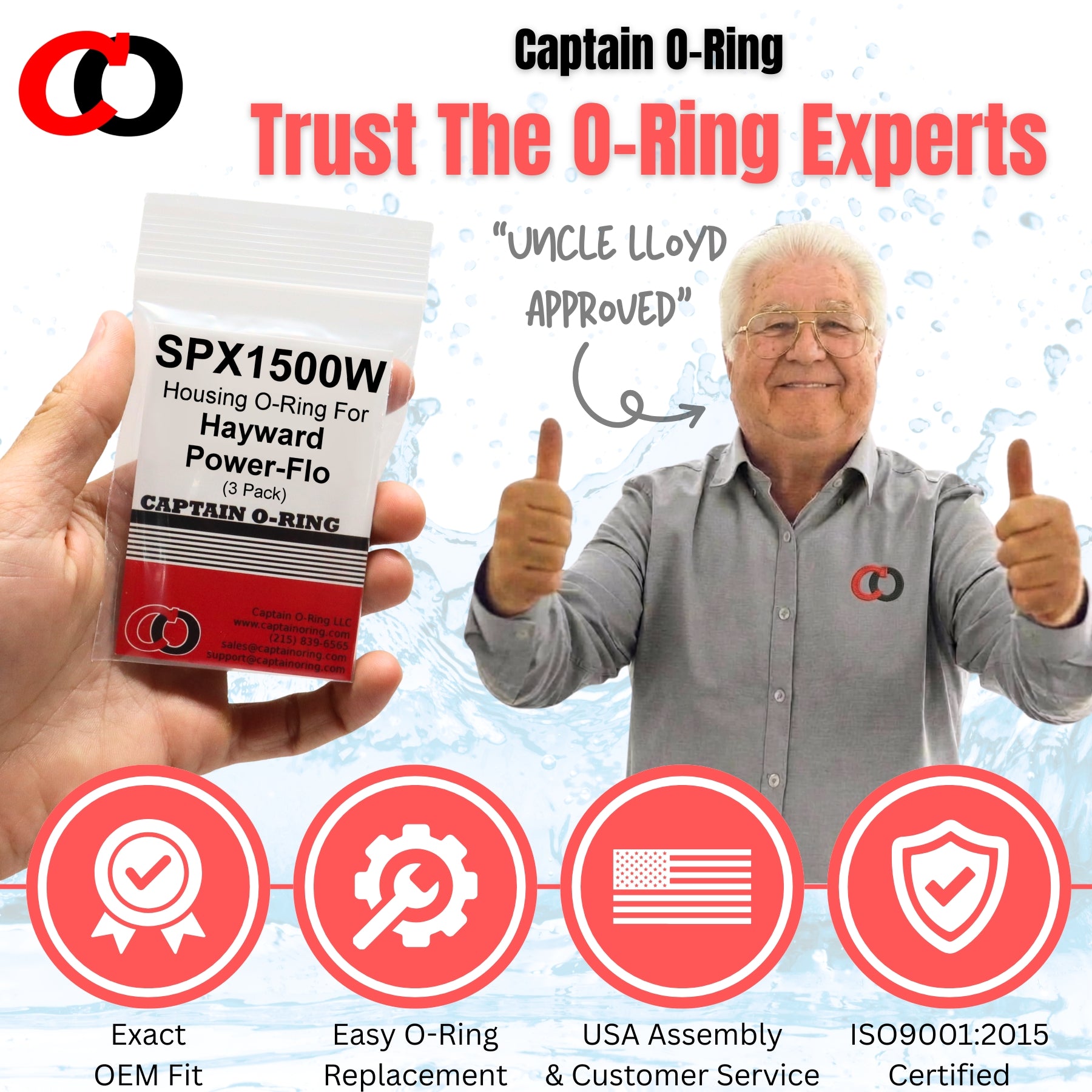 SPX1500W Strainer Housing O-Rings for Hayward Power-Flo Filter Pump (3 pack)