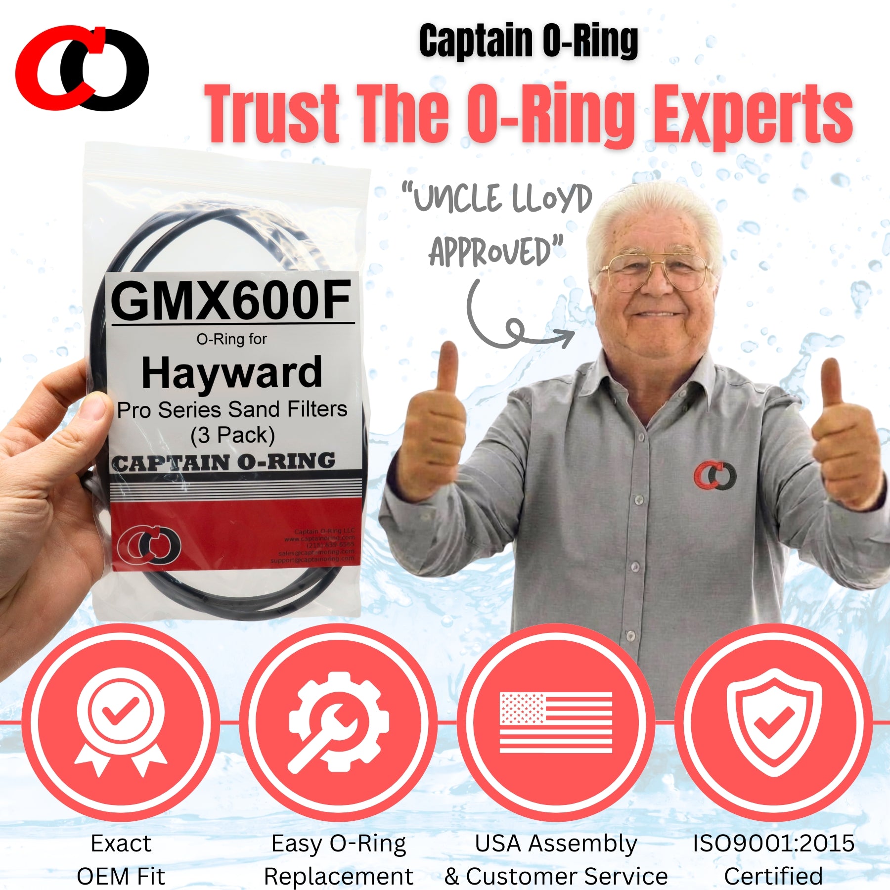 Hayward GMX600F O-Rings for Pro Series Sand Filters S140T, S144T, S180T, S210T, S220T, S244T (3 Pack)