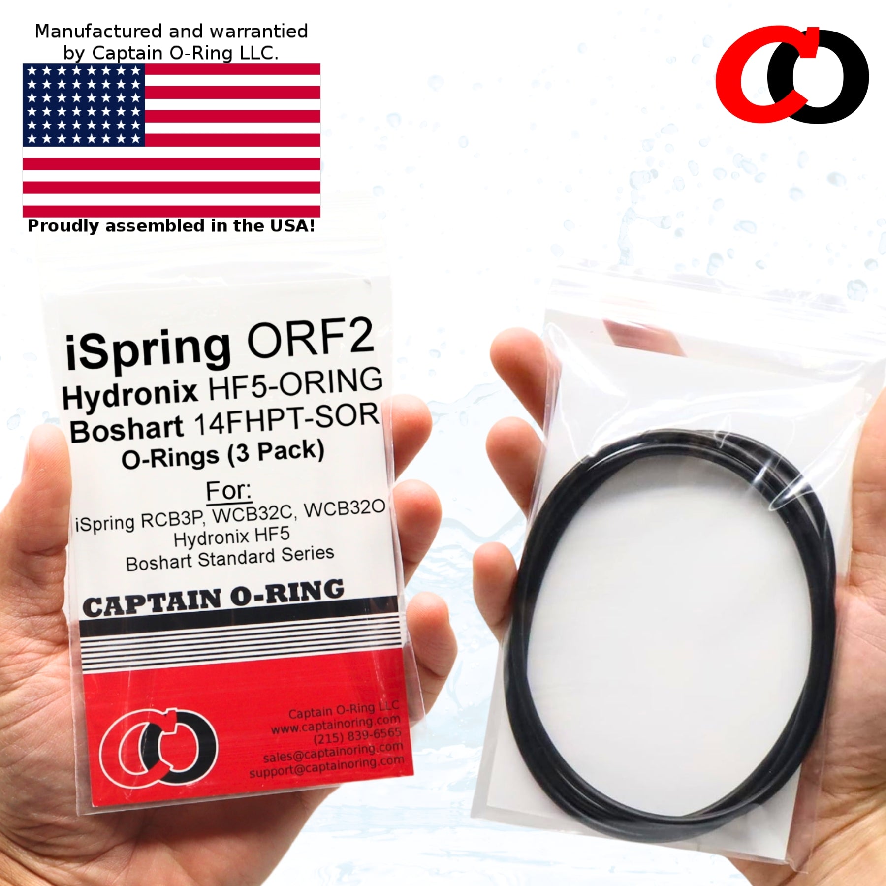 ORF2 / HF5-ORING / 14FHPT-SOR O-Rings for iSpring RCB3P, WCB32C, WCB32O, Hydronix HF5, and Boshart Standard Water Filter (3 Pack)