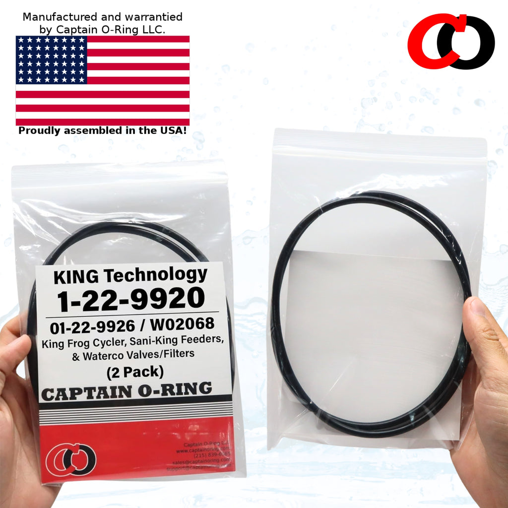 01-22-9920 / 01-22-9926 / W02068 O-Rings for King Frog Cycler, Sani-King Feeders, and Waterco Valves/Filters (2 Pack)