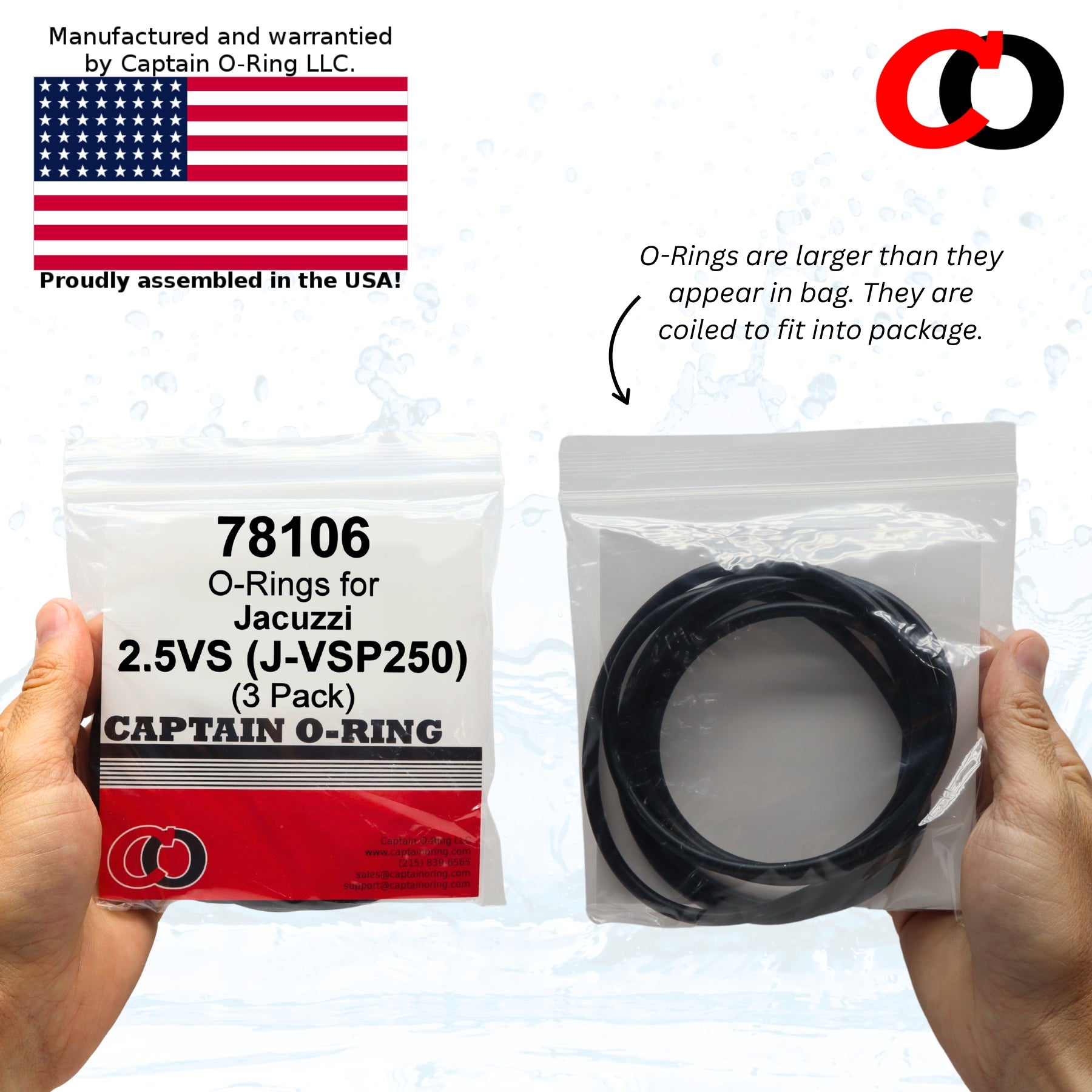 78106 Lid O-Rings fir Jacuzzi 2.5VS J-VSP250 Pump (3 Pack)