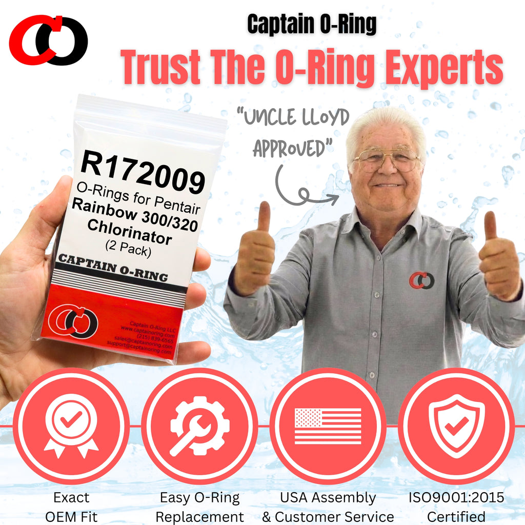 R172009 O-Rings for Pentair Rainbow Chlorinator (2 Pack)