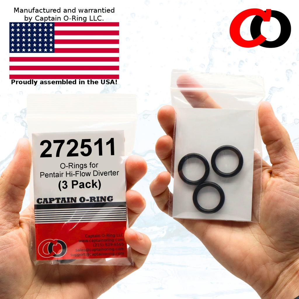 272511 O-Rings for Pentair Hi-Flow 1.5 Six-Way Multiport Diverter Valve Shaft (3 Pack)