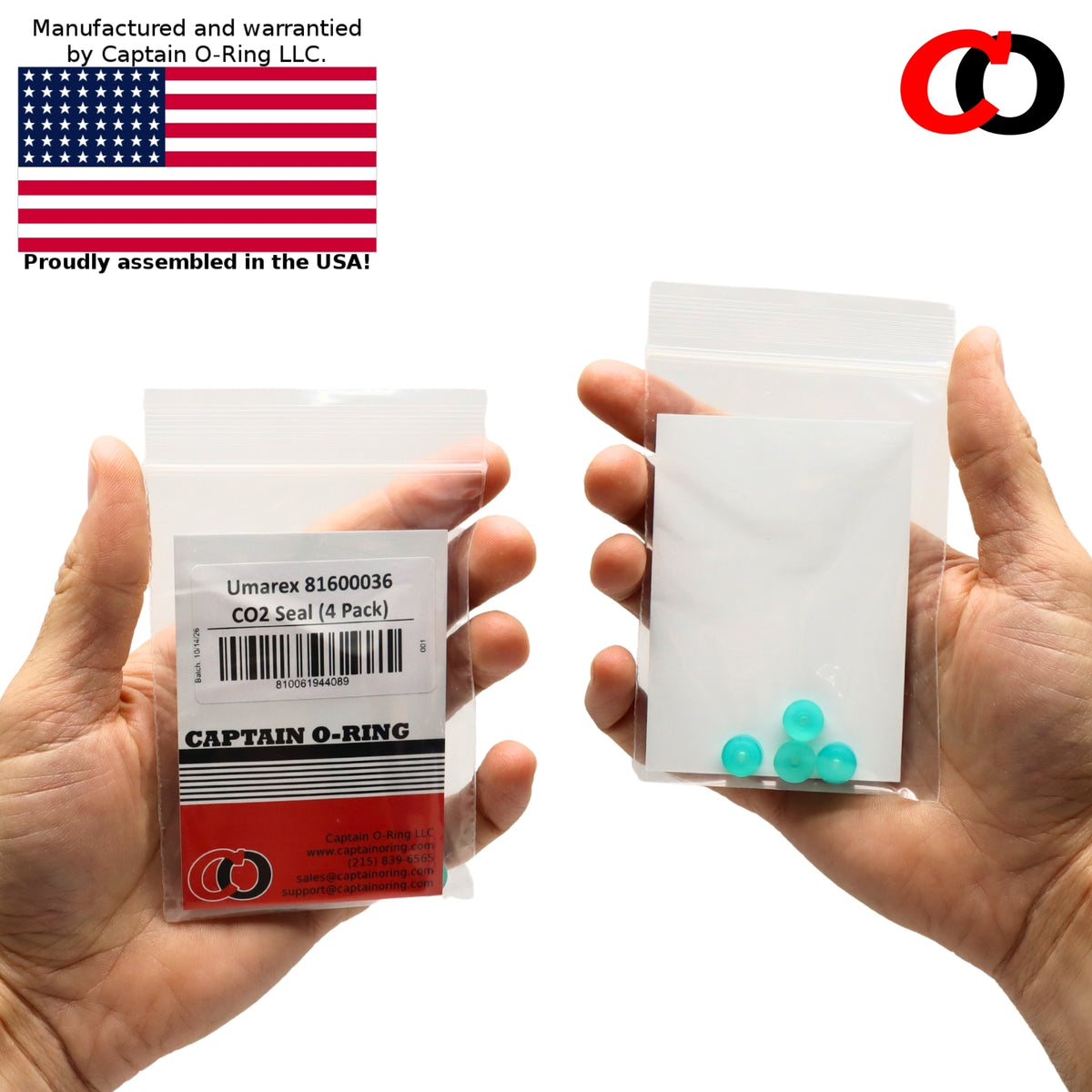 81.60.0036 Green CO2 Pierce Bulb Seal for Umarex Elite Force (4 Pack)