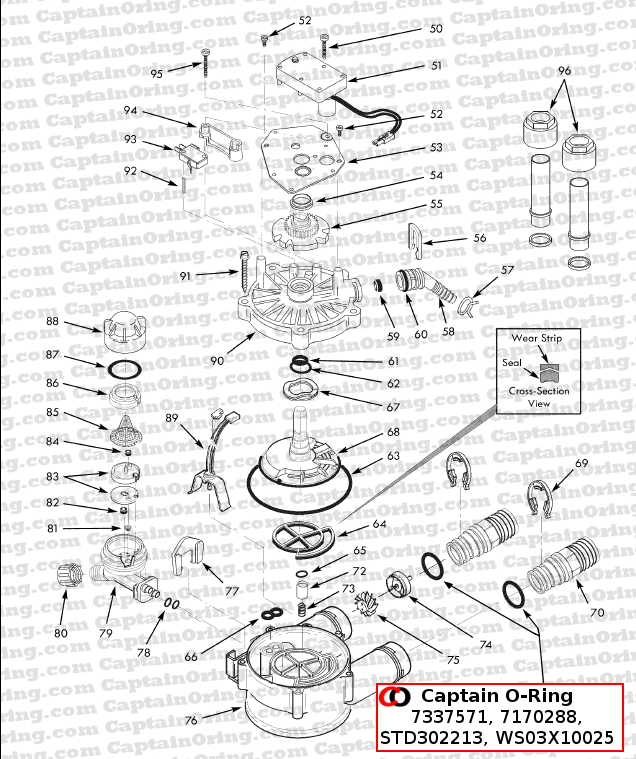 Water Softener O-Ring Seal Kit 7337571 (4 pack) [also called 7170288 / STD302213 / WS03X10025]