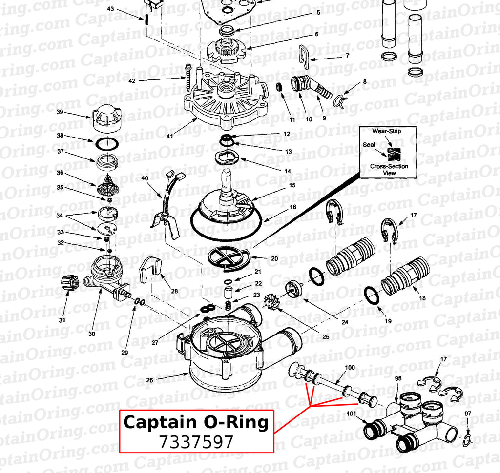Water Softener O-Ring Seal Kit 7337597 (4-pack of #7311127 / WS03X10072 / V3105)