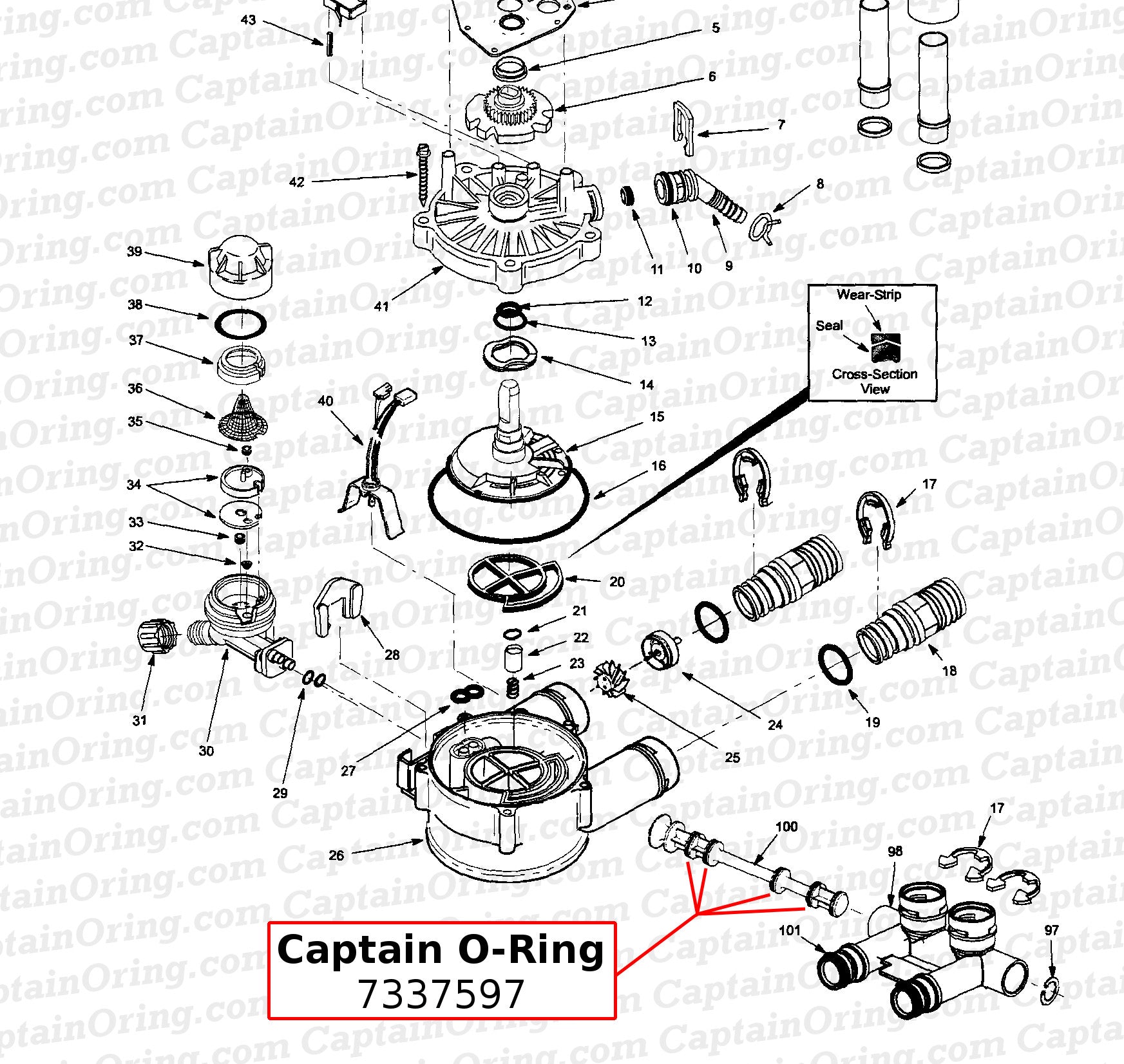 water flosser o-ring seal replacement diagram