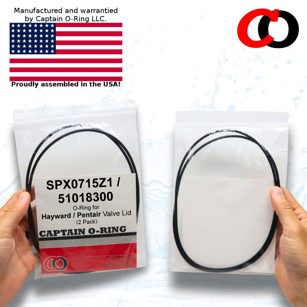 Hayward SPX0715Z1 / Pentair 51018300 Valve Lid O-Rings (2 Pack)