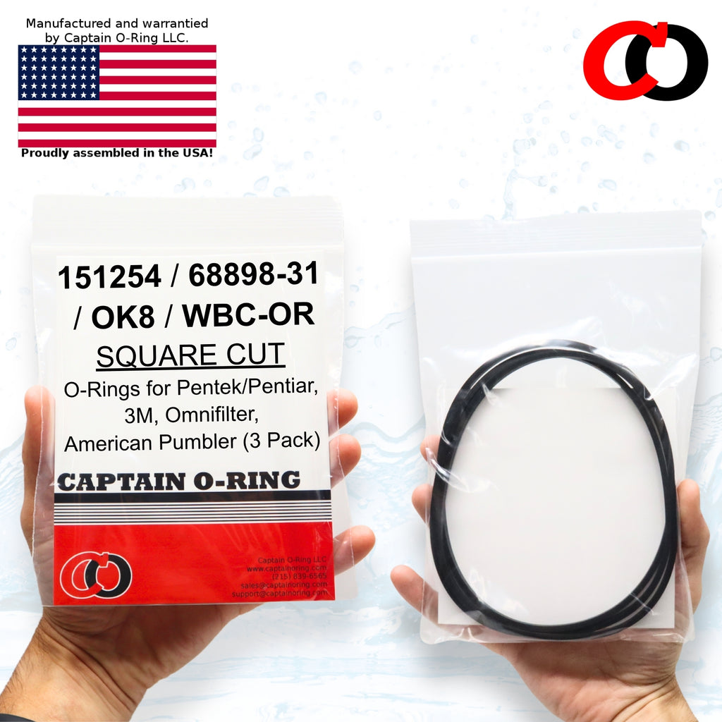 Pentek 151254 / 3M 68898-31 / Omnifilter OK8 / American Plumber WBC-OR Square Cut O-Ring(3 Pack)