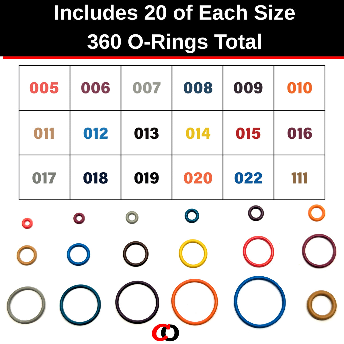 Players Kit Large (18 sizes, 360 pcs) Paintball O-Ring Kit