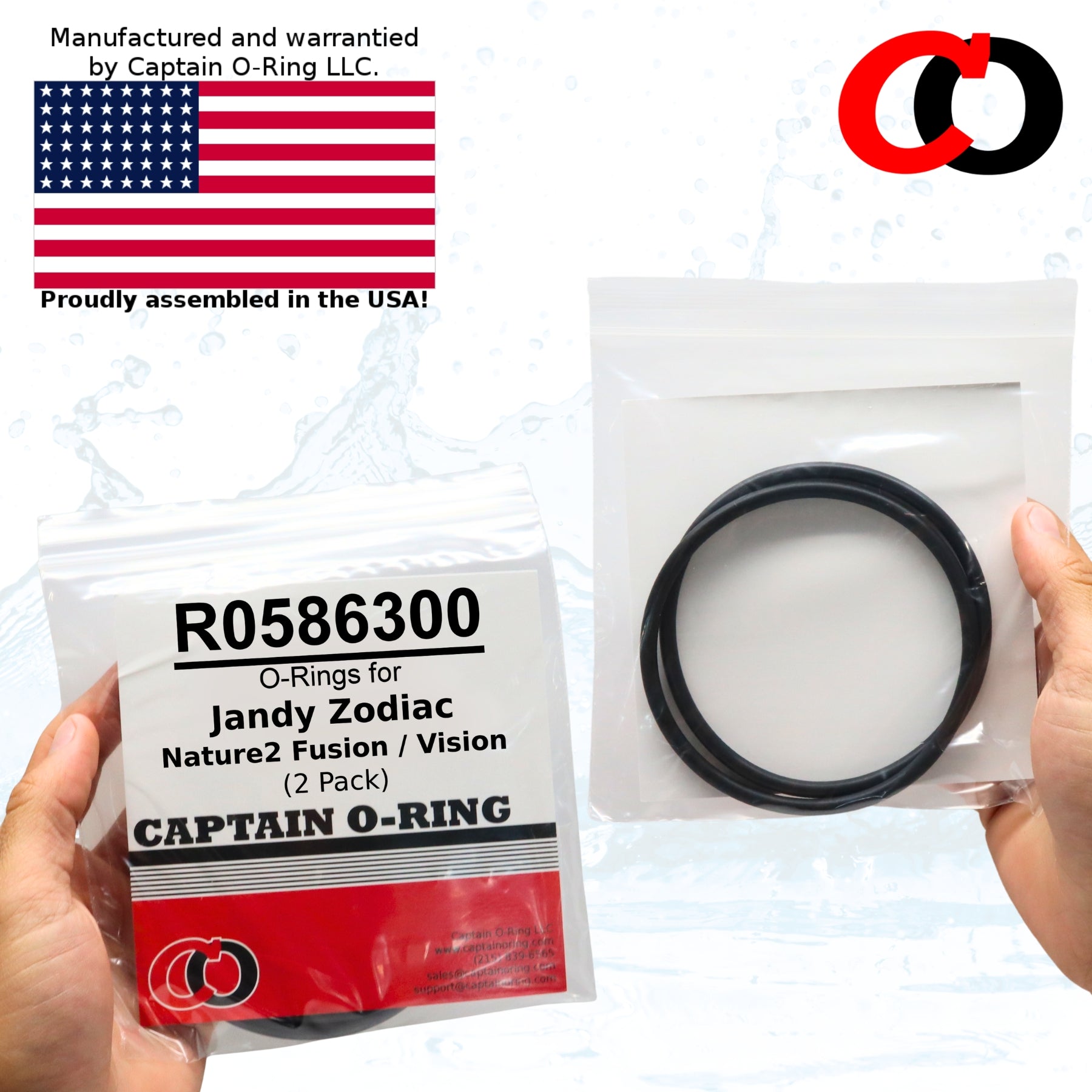 R0586300 Collar O-Rings for Jandy Zodiac Nature 2 Fusion / Vision Sanitizer (2 Pack)