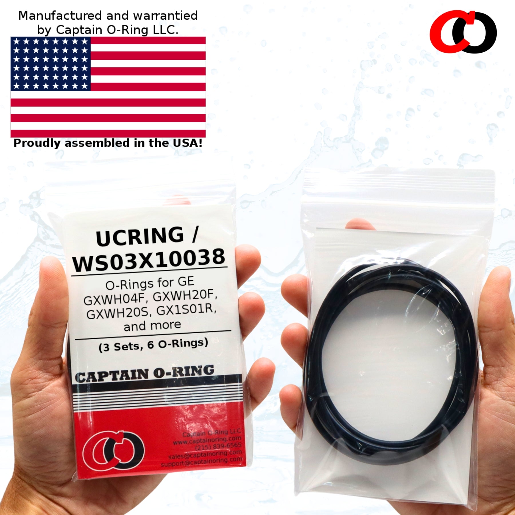 UCRING / WS03X10038 O-Rings for GE GXWH20F GXWH04F GXRM10RBL GX1S01R Water Filter Housings (3 Sets, 6 O-Rings)