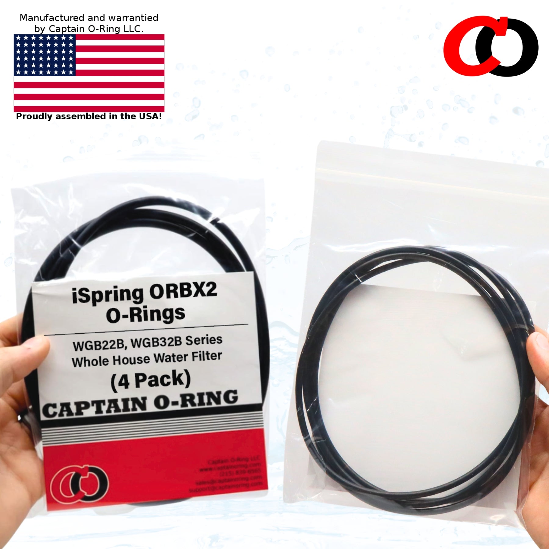 ORBX2 O-Rings for iSpring WGB22B, WGB32B Series Whole House Water Filter (4 Pack)