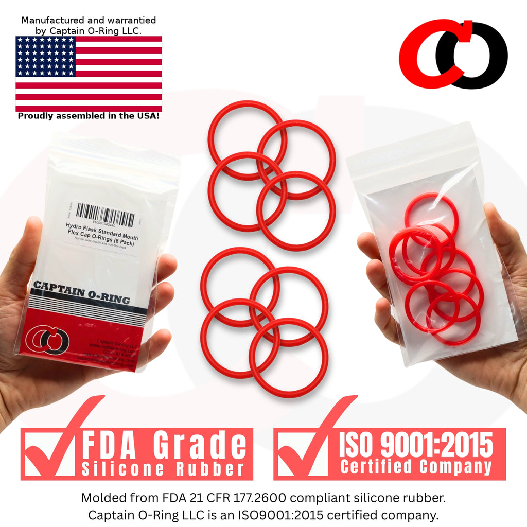 O-Rings for Hydro Flask Standard Narrow Mouth Flex Lids (8 Pack)
