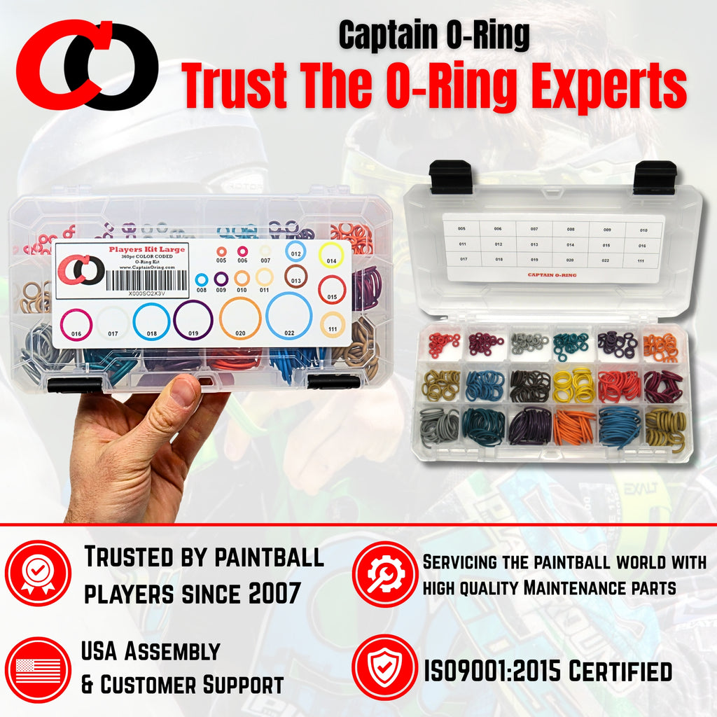 Players Kit Large (18 sizes, 360 pcs) Paintball O-Ring Kit
