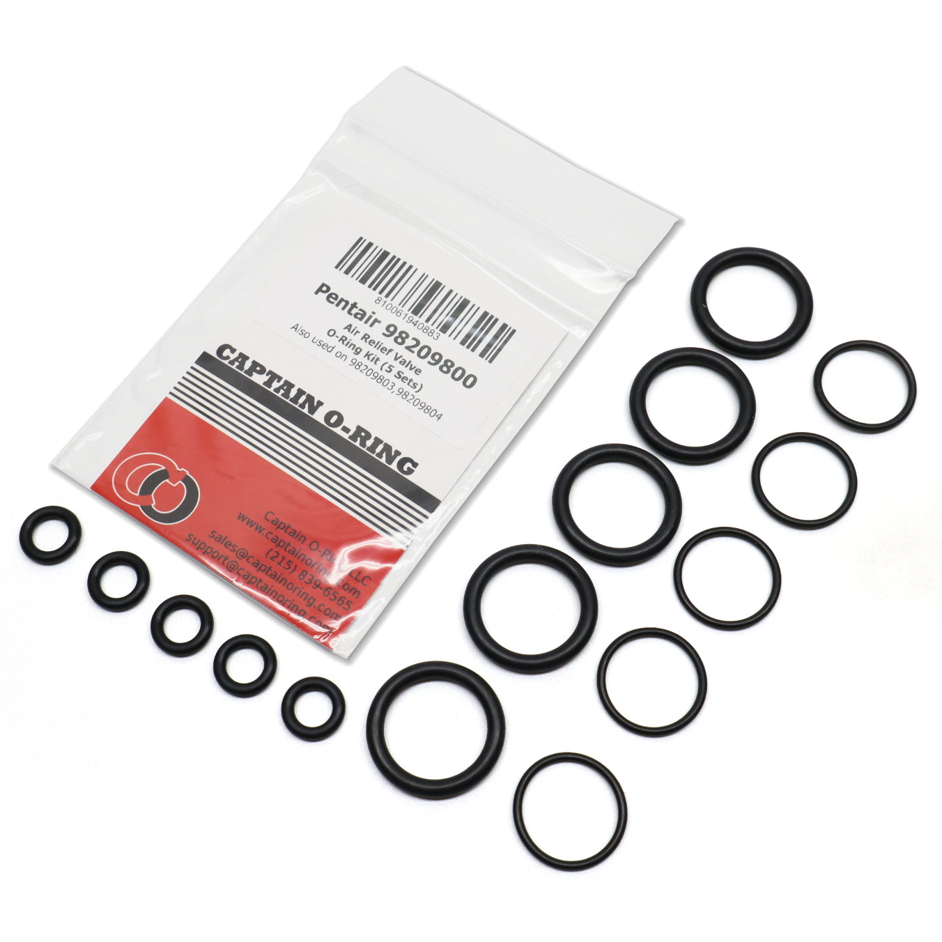 Oring Rebuild kit for Pentair Air Relief Valve 98209800 / 98209803 / 98209804 (5 Sets, 15 O-Rings)
