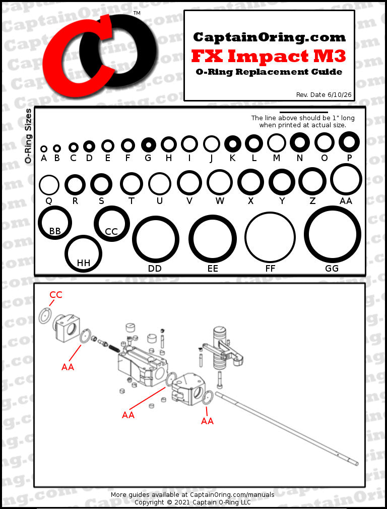 FX Impact M3 (.177/.22/.25/.30) Complete 72 Piece O-Ring Rebuild Kit
