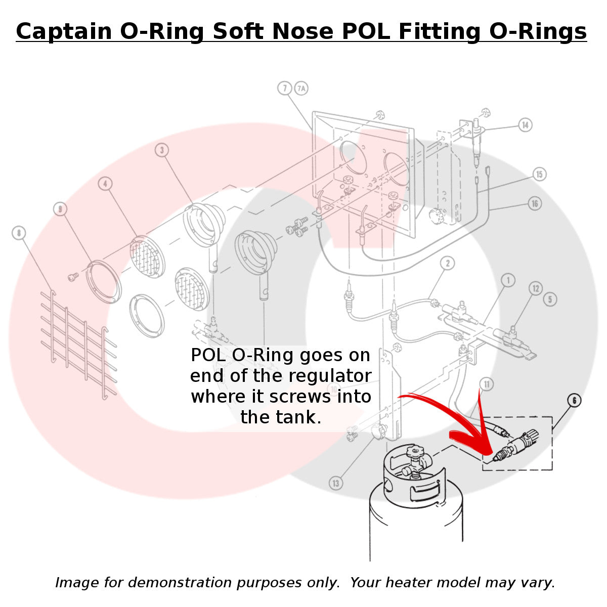 Orings for Soft Nose P.O.L / POL Propane Gas Fittings (Mr Heater #F273786) [25 Pack]
